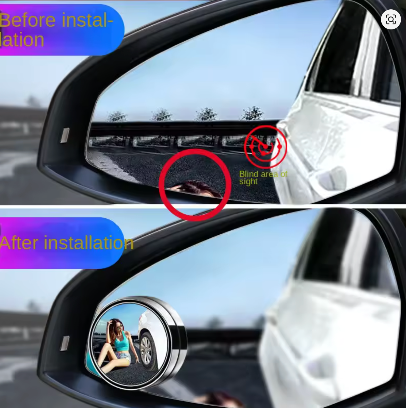 Car Blind Spot Rear View Mirror 2 Pack