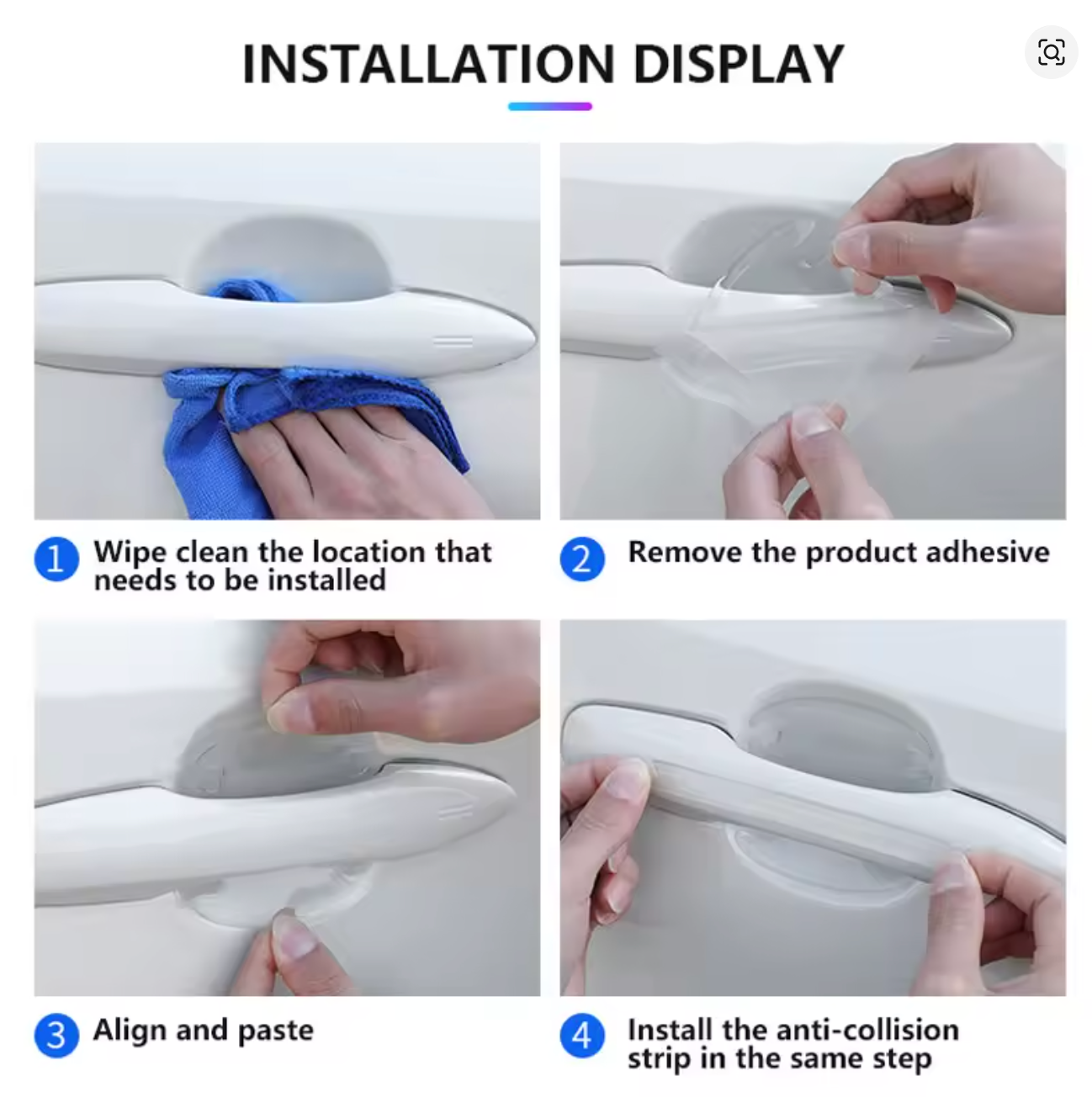 Car Door Handle Scratch Protective Transparent Stickers